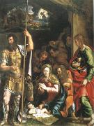 Giulio Romano The Nativity and Adoration of the Shepherds in the Distance the Annunciation to the Shepherds (mk05) USA oil painting artist